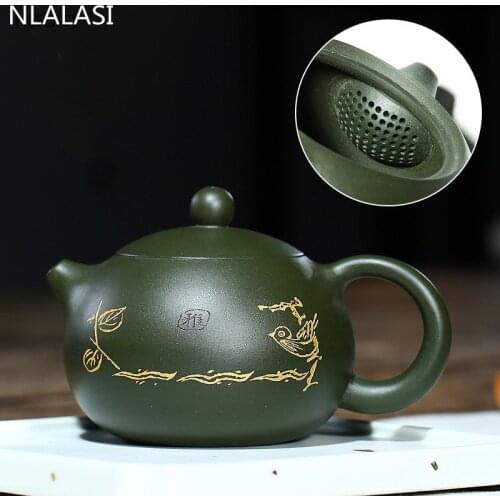Yixing Tea Pot Classic purple clay Xishi teapot beauty kettle Raw ore Handmade Tea set authentic 188 ball hole filter 220ml
