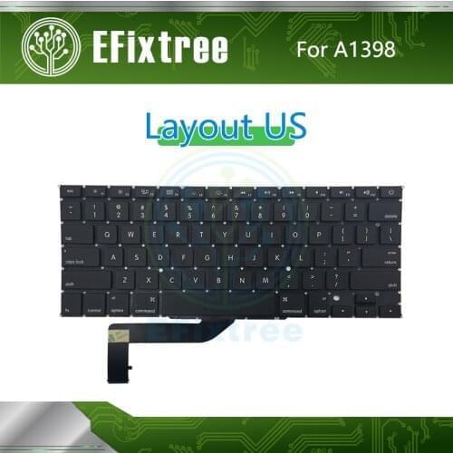 10 PCS A1398 Keyboard English For Macbook Pro Retina 15" A1398 US Layout Small Enter 2012-2015 Year EMC 2512 2673 2674 2745 2876