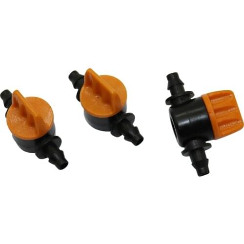 100Pcs 4/7mm Miniature Valves Waterstop Hose End Connectors Homebrew Garden Irrigation Switch Coupling Barbed Slotted Hose Valve