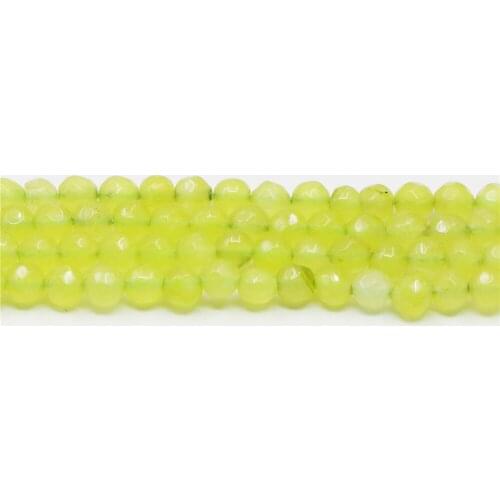 Min Order1) 4mm Natural Faceted Yellow Turkey Beads Round Lime Stone Loose Beads Accessory Parts 15inch Jewelry Making Design