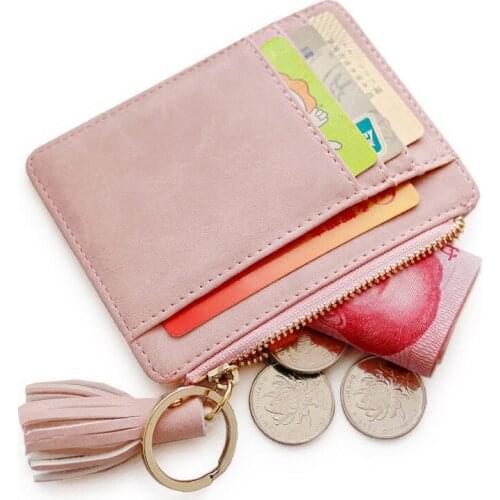 Fashion Women Sweet Tassel Card Wallet Thin Lady Credit Card Holder Money Change Bags Multi-card Bit Simple Small Coins Purse
