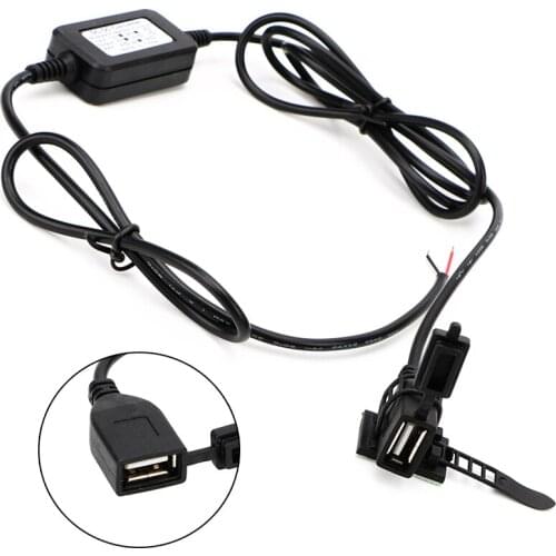 Motorcycle USB Charger Quick Adapter Socket Converter 12/24V Input To 5V 2A Output Handlebar Mounting Motorbike Car Accessories