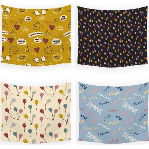 Cartoon anime macrame anime tapestry wall hanging kawaii room decor pink tye dye tapestry Decoration for bedroom pink tapestry