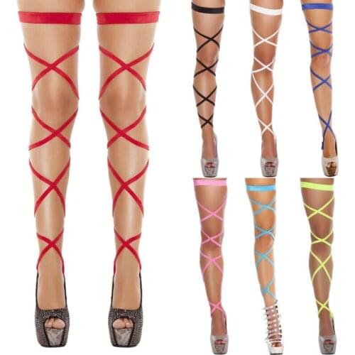 New 1PC Womens Sexy Net Fishnet Body Stockings Fishnet Pattern Lace Bandage Hollow Out Pantyhose Party Tights Elastic Stockings