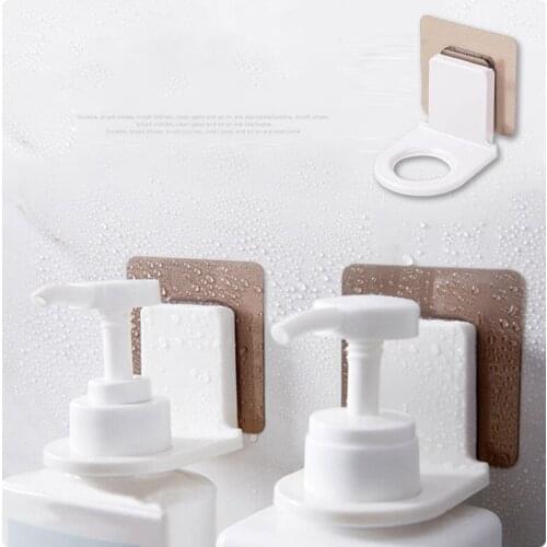 Plastic Self-Adhesive Wall Mounted Bathroom Bottle Holder Shower Gel Shampoo Hook Dispenser Storage Rack Organizer Bottle Hanger