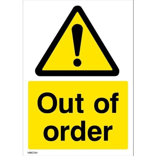 Out of Order - Plastic Sign, Sticker - All Sizes - MISC134 Waterproof Vinyl stickers for car Motos