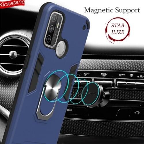Kickstand Magneti Cases For OPPO A32 A33 A73 2020 A53 A93 C17 Realme 7 Pro F17 Reno 4 Pro 4F Armor Phone CoverPC TPU Ring Stand