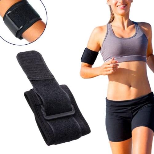 Adjustable Tennis Fitness Elbow Support Strap Pad Sport Golf Pain Forearm Support Band Knee Wraps Black