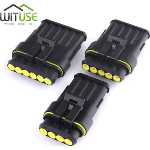 TSLEEN 5/10 Sets 1/2/3/4/5/6 Pin Female Male Way IP68 Waterproof Cable Super Seal Automotive Electrical Wire Connector Auto Plug