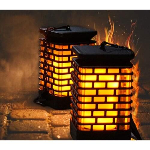 Solar Lantern Lights Dancing Flame Waterproof Outdoor Hanging Lantern LED Night Lights Landscape for Garden Patio Deck Yard Path