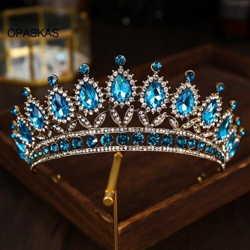 Bridal Jewelry Wedding Headdress Accessories Sapphire Crystal Semicircle Crown Headband Princess Crown Birthday PT PT
