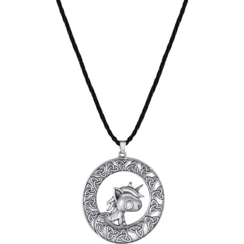 Kinitial Vintage Rune Knot Animal Figure Unicorn Of Love Necklaces Pendants For Women Wedding Man Punk Fashion Charm Jewelry