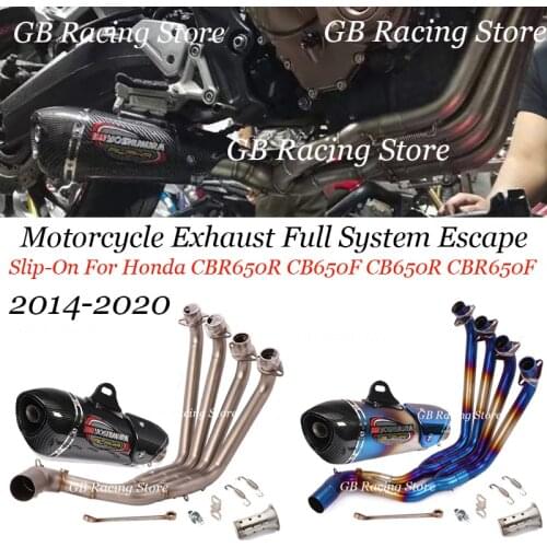 Slip-On For Honda CBR650R CB650F CB650R CBR650F Motorcycle Exhaust Full System Escape Modified Yoshimura Alpha Link Pipe Muffler