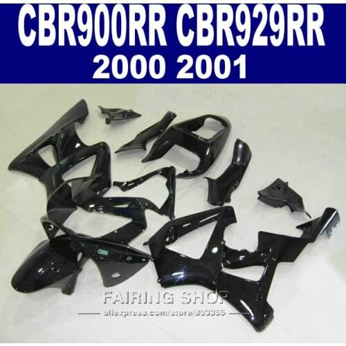 High quality Fairing kit For Honda cbr 900rr 929 2000 / 2001 cbr929rr 00 - 01 Fairings ( glossy black ) C02