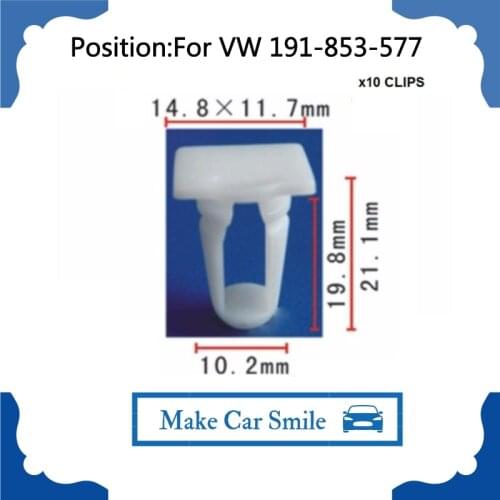 X10 Pieces Nylon Door Trim & Scuff Plate Moulding Clip Retainer for Audi for VW 191-853-577 New