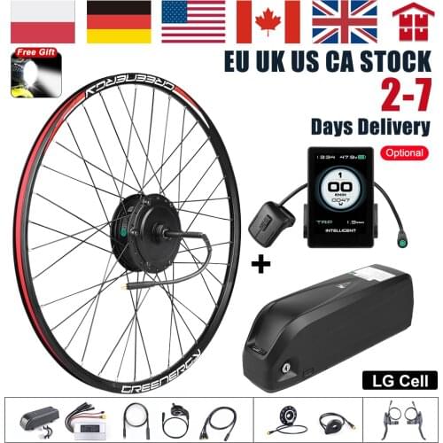 E-bike Front Hub Motor 48V 500W Bafang Brushless Gear Electric Bicycle Conversion Kits with 12Ah Battery Built in Samsung Cells