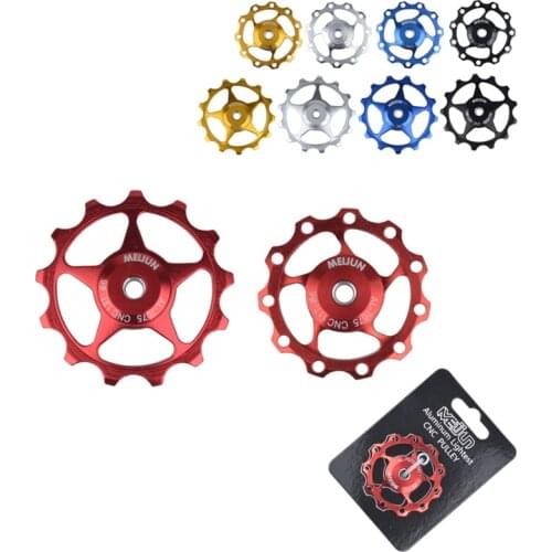 1Pc MTB Bike Road Bicycle Rear Derailleur Aluminum alloy Bearing Jockey Wheel Road Bike Guide Cycling Roller Pulley Bike Parts