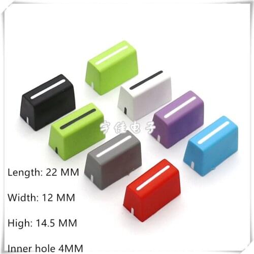 10 Piece 22*12*14.5MM straight slide potentiometer mixer push rod rubber cap plastic console volume hat inner hole 4MM