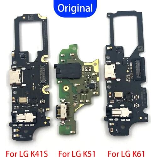 100% Original New USB Charging Port Dock Charger Connector Board Flex Cable With Microphone For LG K51 K61 K41S K8 Plus K50S K22