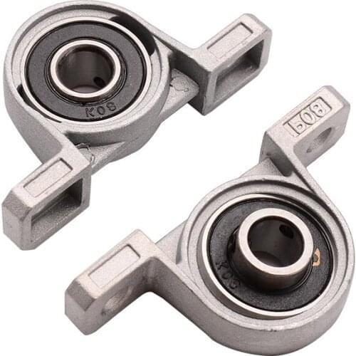 2Pcs Solid Base Zinc Alloy KP08 8mm Diameter Pillow Block Mounted Ball Bearing For Secure Attachment To Guided Shaft