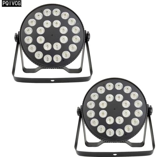 2 PCS Aluminum Alloy Led Par Light 24x18w RGBWA UV 6in1 DMX Stage Flat Par Light Ultra Thin LED Stage Light