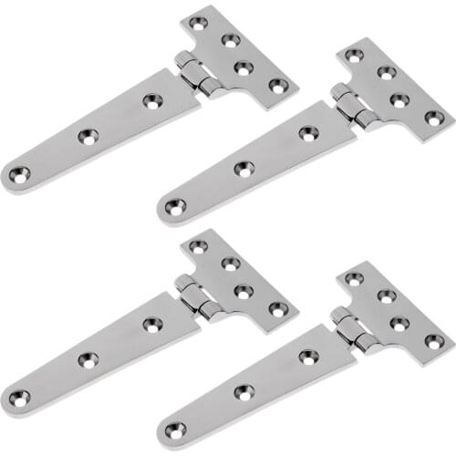4x Boat T Hinge - Marine Yacht Cabin Door Hinge - Stainless Steel Tee Hinge