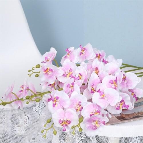 95cm Ten Color Artificial Flower Butterfly Orchid Wedding Home Living Room Wall Decoration Christmas Decoration Vase Accessories
