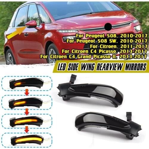 Car Dynamic LED Turn Signal Light Rearview Mirror Light Indicator for Peugeot 508 Citroen C4 Picasso DS5 2011-2018