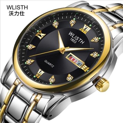 Watch Mens Waterproof Luminous Calendar Quartz Watch Stainless Steel Band Retro Watch Student Sports Non Mechanical Watch