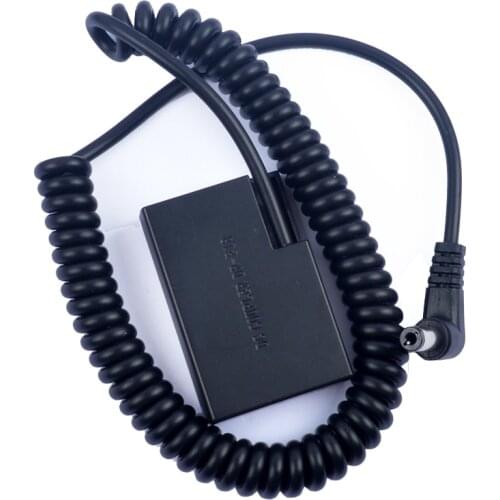 ACK-E18 Dummy Battery Pack Coupler Adapter with DC Male Connector Power Coiled Cable for Canon EOS Rebel SL2 Kiss X8i T6i T6S Ca