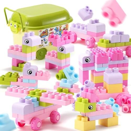 Baby Soft Plastic Large Size Particle Bricks Toys Compatible Touch Hand Teethers Blocks DIY Rubber Building Block Education Toy