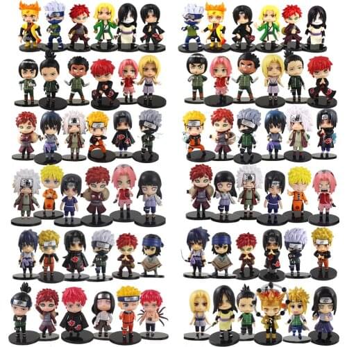 6pcs/set 9-12cm Naruto Uzumaki Kakashi Sakura Itachi Gaara Minato Shikamaru Hyuuga Hinata PVC Cartoon Action Figure Model Toys