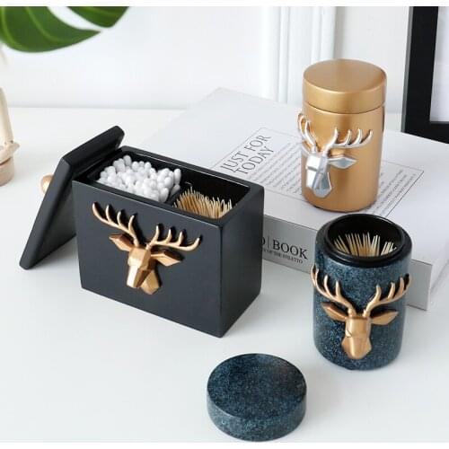Deer Head Craft Toothpick Holder Tabel Storage Box Toothpick Dispenser Container Toothpick Dispenser