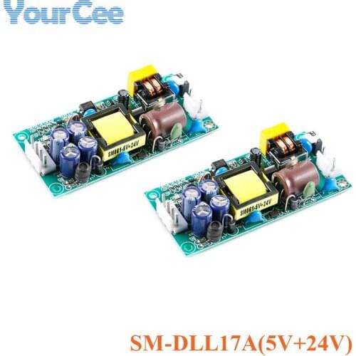 2pcs DLL17A 24V 600mA 5V 600mA Dual Output isolated Switch Power Supply Switching Board Module Bare Plate with Full Protection