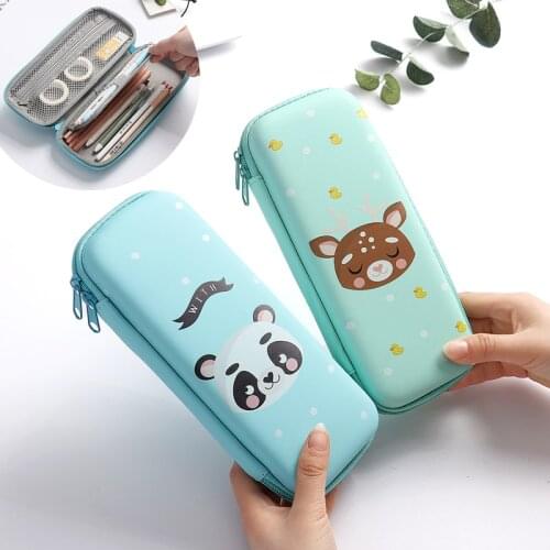 Korean Stationery Simple Cute Pencil Case Large Capacity Kawaii Pen Bag School Supplies Eraser Storage Box