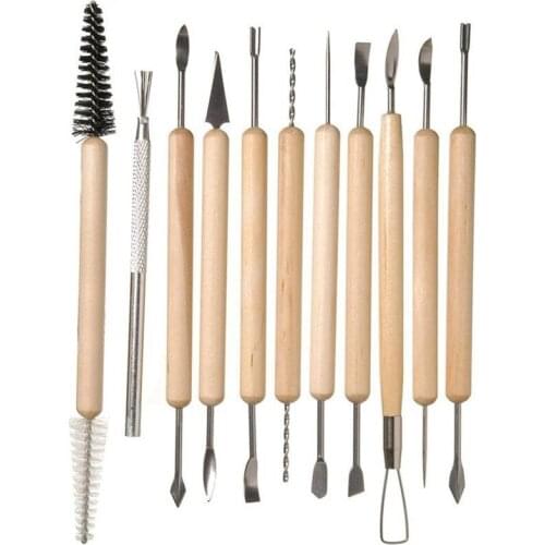 11pcs Clay Sculpting Kit Sculpt Smoothing Wax Carving Pottery Ceramic Tools Polymer Shapers Modeling Carved Tool Perfect