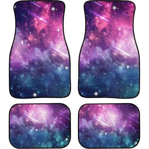 Aimaao Starry Sky Car Front Floor Mats Set Of 4 Pack Soft Dirty Foot Print Protector Easy Clean Comfortable Fabric Durable