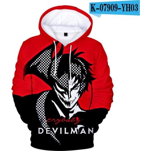 New Devilman Crybaby Debiruman Japan Anime Hoodies Sweatshirt Print Trend Men/women Clothes Hip-Hop Boys/girls Devilman Clothes