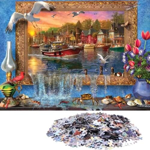 1000pcs/set 9 Colors Childrens Super Hard Jigsaw Puzzle Assembled Early Education Brain Games Toys For Kids Or Adults Gift