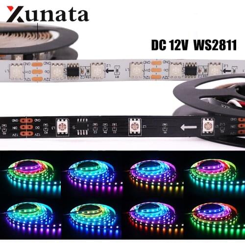 DC12V Full Colors WS2811 LED Strip 5050 RGB Addressable Led Pixel Strip Light 1 Ic Control 3 LEDs Flexible Digital Ribbon Lights