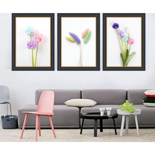 Nordic Style Colorful Beautiful Flower Dog Tail Poster Fashion Plants Canvas Painting Wall Art Pictures For Living Room Bedroom