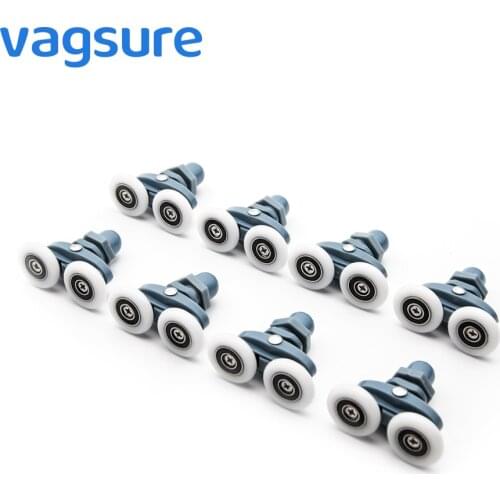 4pcs-8pcs/set Diameter 23mm 25mm ABS Plastic Adjustable Double Swinging Pulley Wheel Shower Cabin Sliding Door Hardware Roller