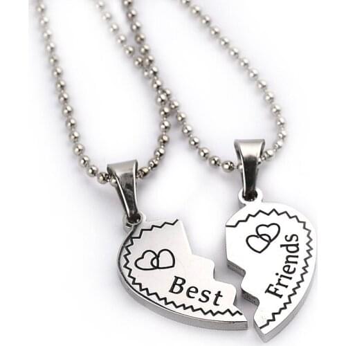 Silver Best Friends Puzzle Heart Pendant Necklace Exquisite Girls Women BFF Jewelry Mothers Day Gift Dropshipping