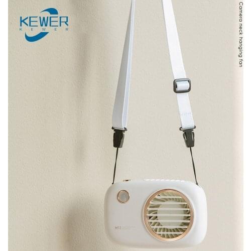 KEWER Neck Hanging Fan Portable Mini Fan Handheld Cooling Student Desktop Camera Fan Outdoors Travel Cooler Fan Battery 1800MAH
