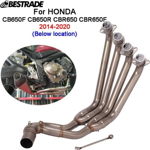Header Pipe For Honda CB650F CB650R CBR650 CBR650F 2014-2020 Front Middle Link Pipe Connector Slip 51mm Mufflers Stainless Steel
