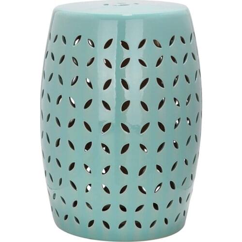 Green color Jingdezhen Antique home drum porcelain garden stool High Temperatured Glazed garden ceramic stools