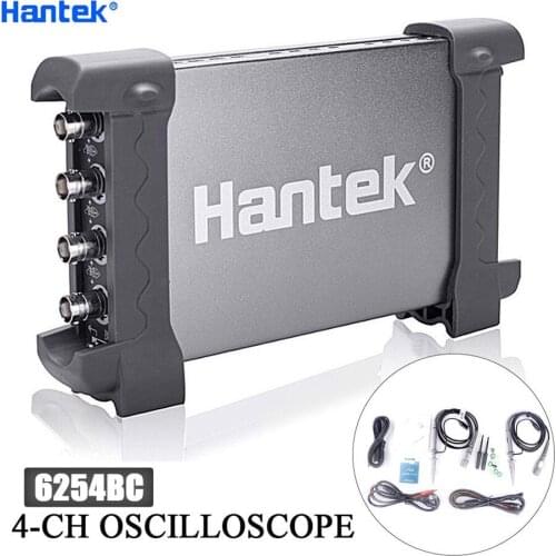 New PC USB Oscilloscope Hantek 6254BC 4 Channels 250MHz 1GSa/s waveform record and replay function Portable Osciloscopio