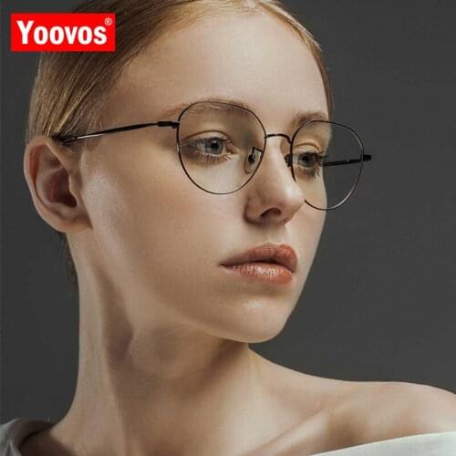 Yoovos 2021 Glasses Frame Retro Womens Eyeglasses Frames Round Okulary Brand Design Eyewear Blue Light Mirror Gafas De Mujer