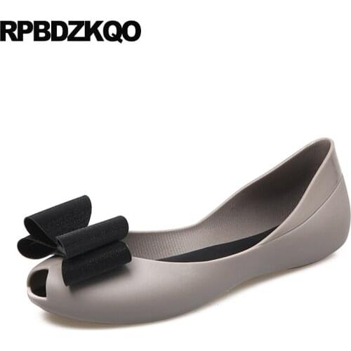 Women Slip On Comfortable Beautiful Embellished Ladies Peep Toe Casual Cheap Shoes China Size 41 Flats Chinese Gray Summer Bow