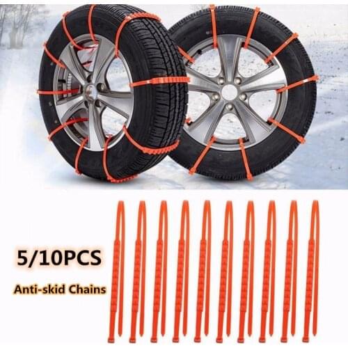 5/10Pcs Car Winter Tire Wheels Snow Tire Anti-Skid Chains Tire Cable Belt Fit Tyre For Rain Driving Outdoor Tool Emergency